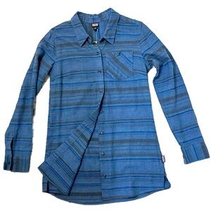 NWT Women’s Patagonia aspen forest tunic blue stripes size xs